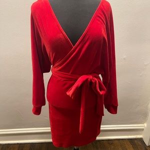 Red velvet dress